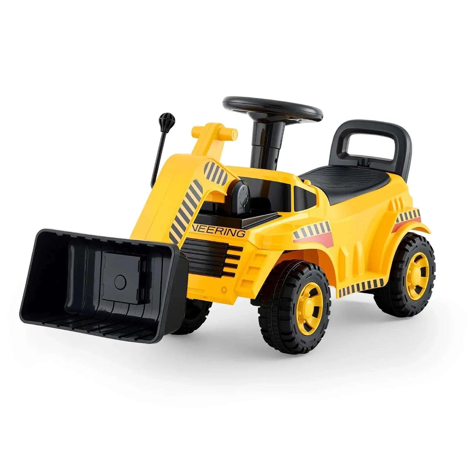 Kids Ride-On Excavator Toy with Storage & Foot-to-Floor Drive-Yellow / United States