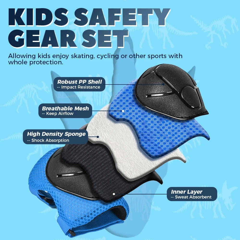 Kids Sports Safety Gear Set by VICTGOAL-Red Suit / S