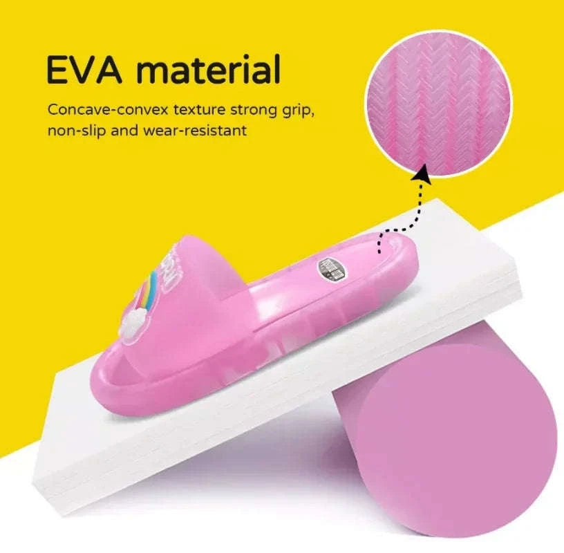 Kids Unicorn Slippers with Light-Up Cartoon Design-Blue 1 / 24-25(Insole 14.5CM)