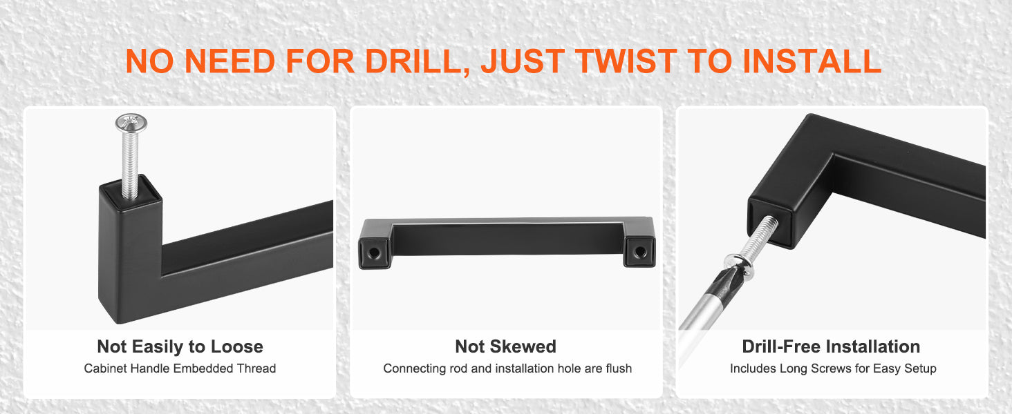 10/30 Pack Stainless Steel Cabinet Pulls Matte Black