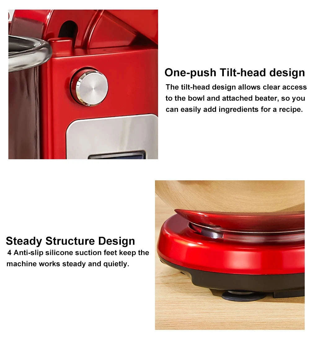 Kitchen Stand Mixer 6-Speed 1200W 6L-6L Red BM-601 / UK / United Kingdom