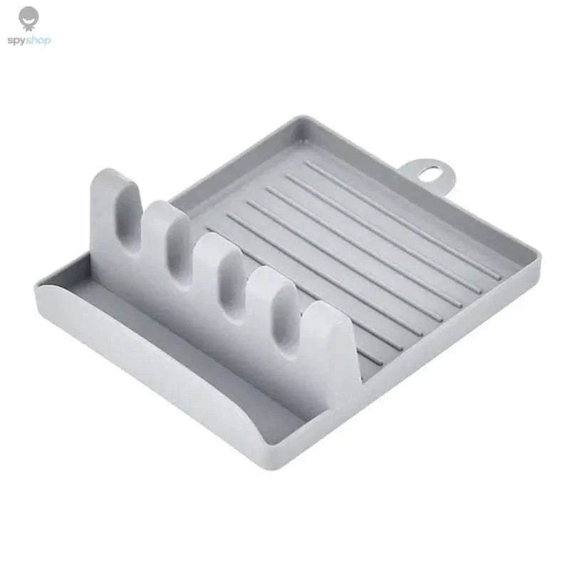 Kitchen Utensil Holder Rack – Multifunctional Rest for Spoons, Spatulas & Lids-White