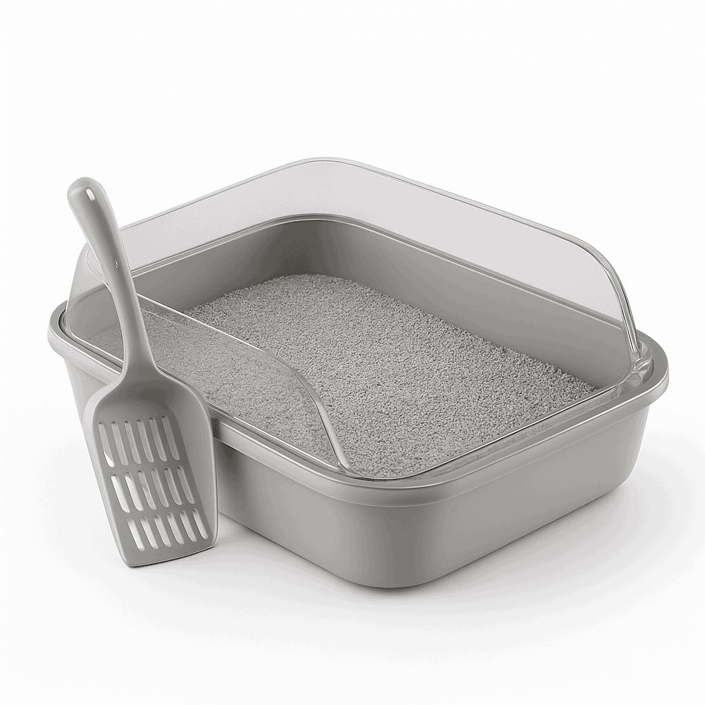 Kitty Sandbox Semi-Enclosed Cat Litter Box for Cleaner Floors-B Pink