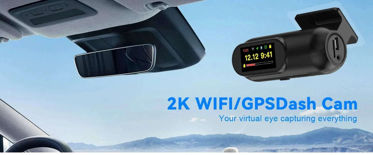 Kocam 2K WiFi Dash Cam with Night Vision and GPS Support-Only S40 Dashcam / 64G