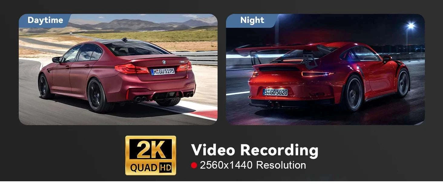 Kocam 2K WiFi Dash Cam with Night Vision and GPS Support-Only S40 Dashcam / 64G