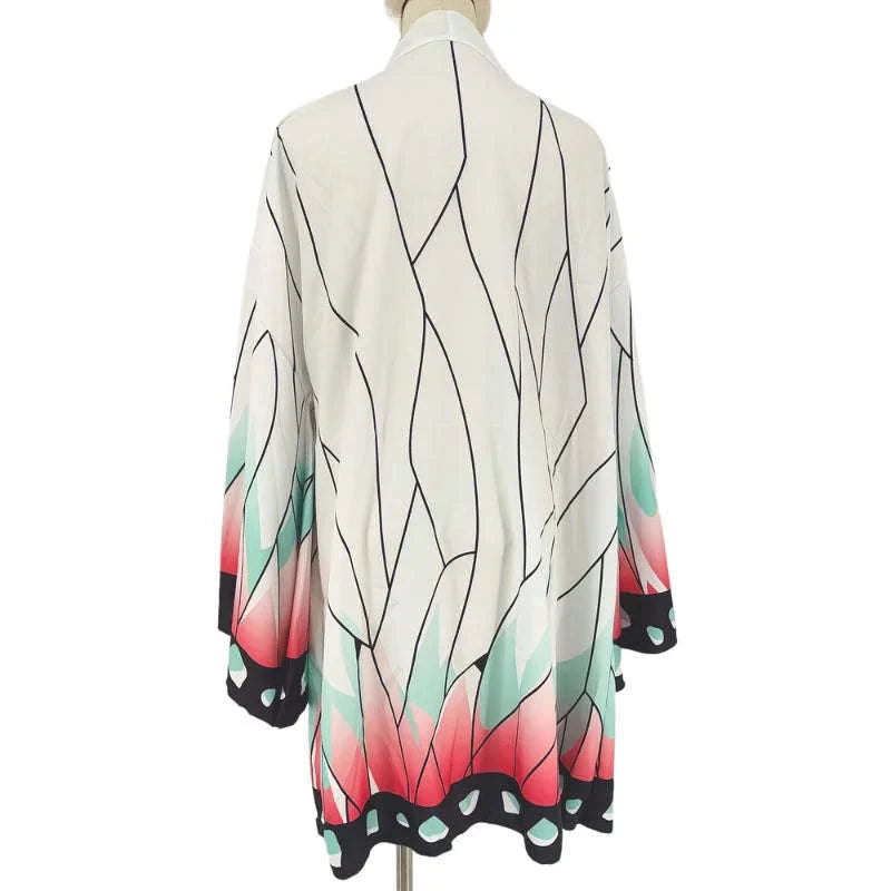 Kochou Shinobu Cosplay Costume Kimono Cardigan Cloak for Women-One Size / cloak