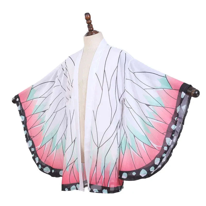 Kochou Shinobu Cosplay Costume Kimono Cardigan Cloak for Women-One Size / cloak