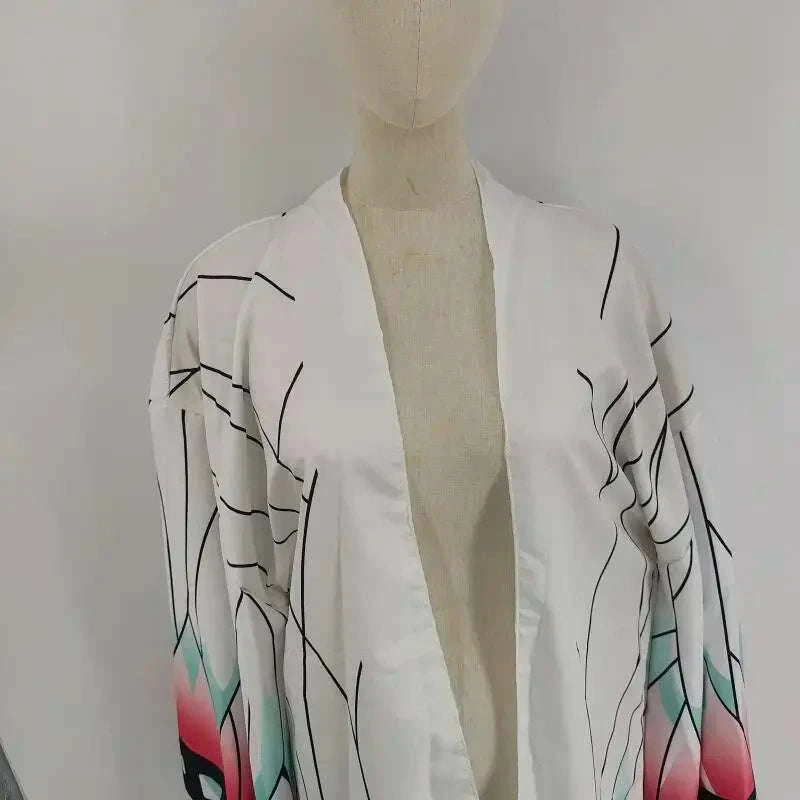 Kochou Shinobu Cosplay Costume Kimono Cardigan Cloak for Women-One Size / cloak