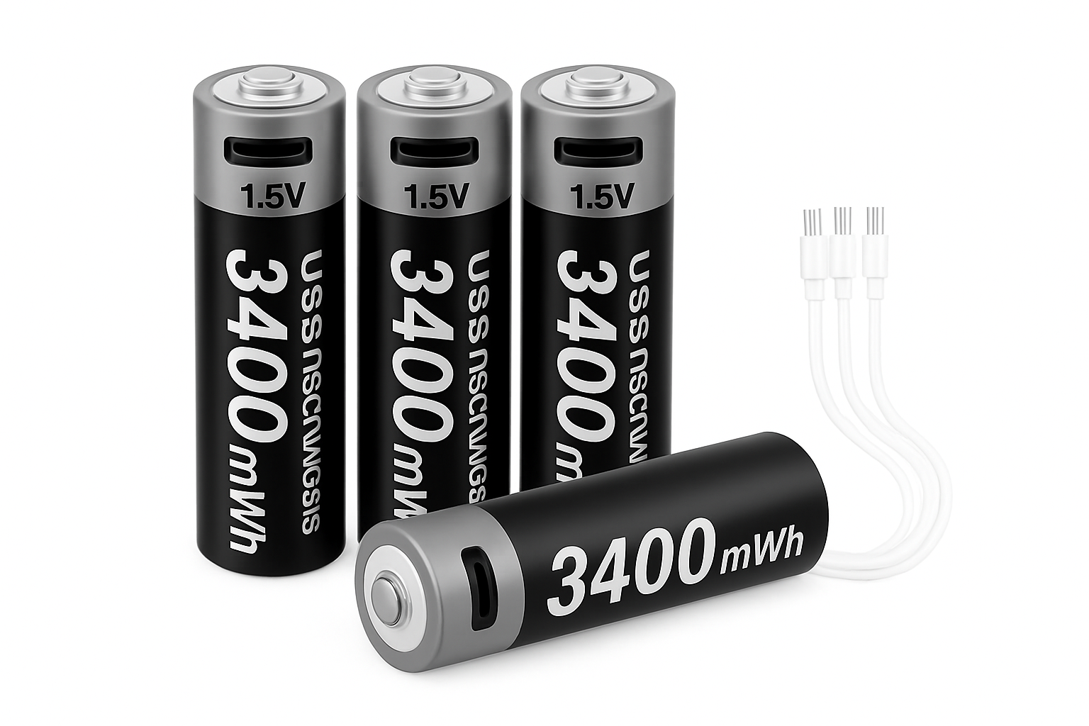 Kuugro USB AA 1.5V 3400mWh Type-C презареждаема литиева батерия за ловна камера, дистанционно управление, мишка, умен ключ за врата, играчки