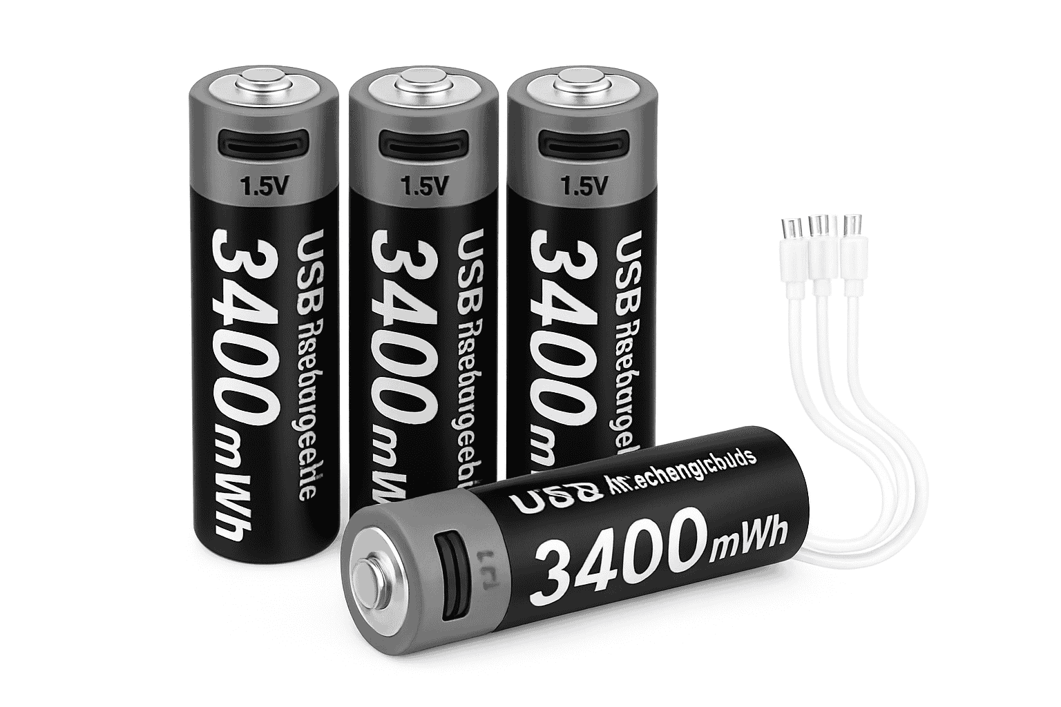 Kuugro USB AA 1.5V 3400mWh Type-C Rechargeable Lithium Battery for Hunting Camera Remote Control Mouse Smart Door Lock Toys-USB AA 3400mWh 8PC / Mexico