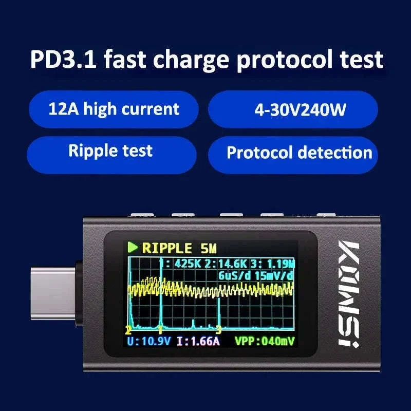 KWS-X1 4V-30V 12A Type C Tester Voltmeter Ammeter-KWS-X1 / CHINA