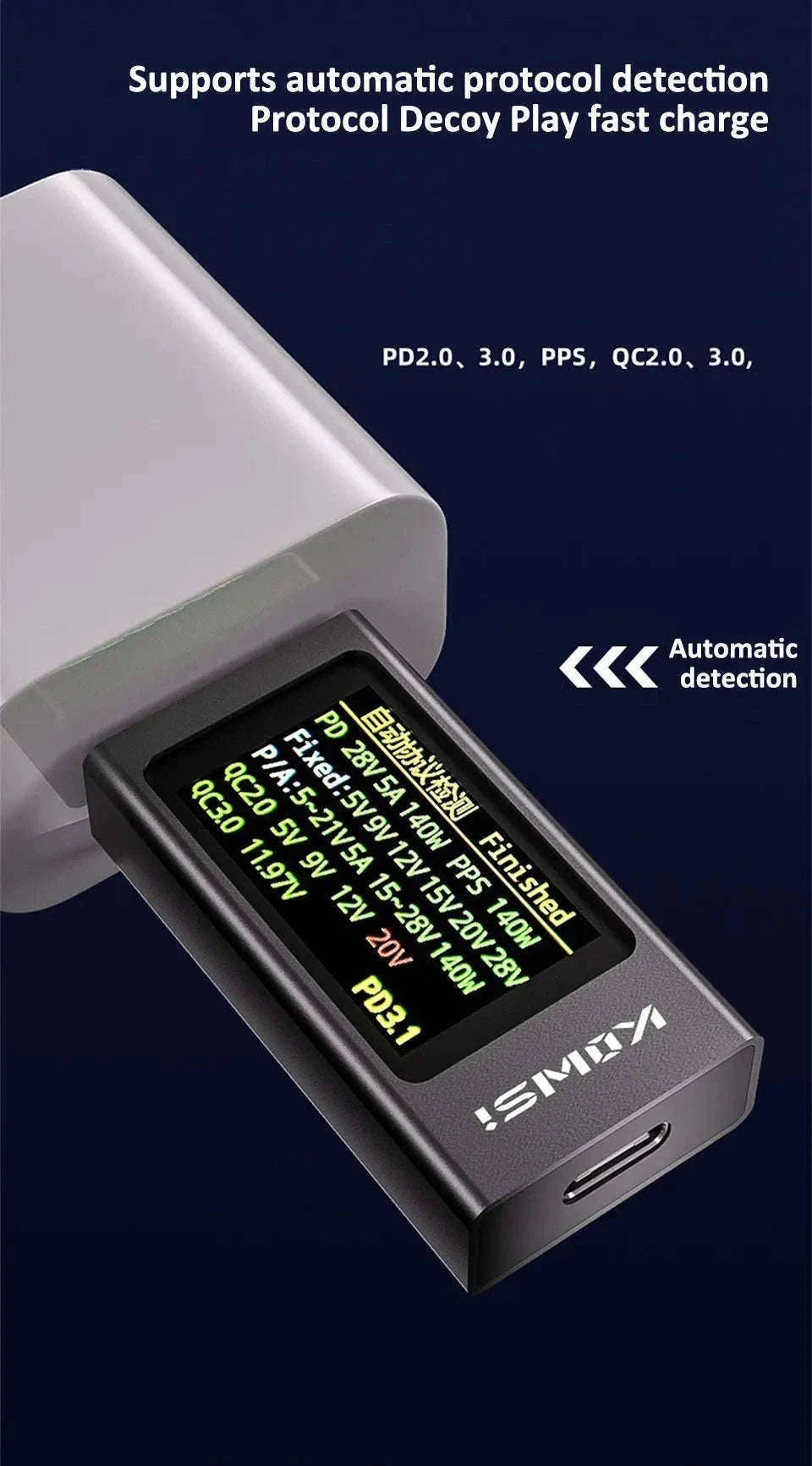 KWS-X1 4V-30V 12A Type C Tester Voltmeter Ammeter-KWS-X1 / CHINA