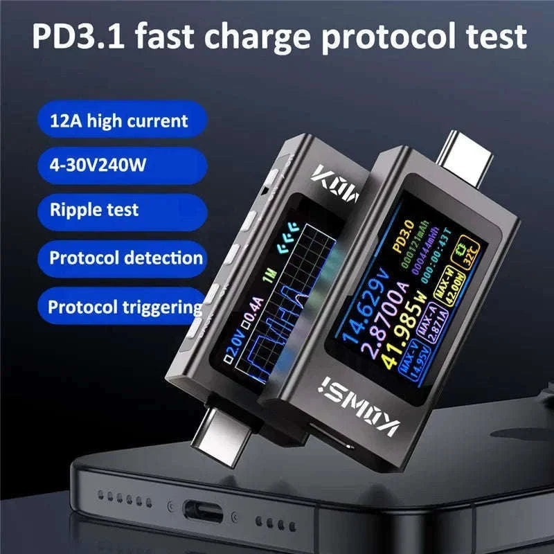 KWS-X1 4V-30V 12A Type C Tester Voltmeter Ammeter-KWS-X1 / CHINA
