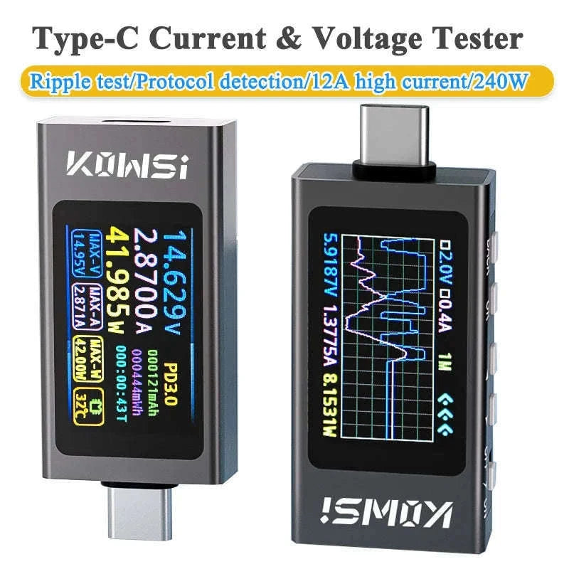 KWS-X1 4V-30V 12A Type C Tester Voltmeter Ammeter-KWS-X1 / CHINA