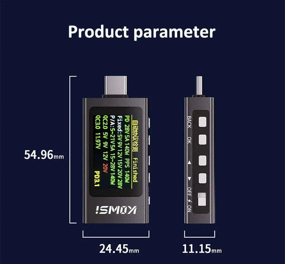 KWS-X1 4V-30V 12A Type C Tester Voltmeter Ammeter-KWS-X1 / CHINA