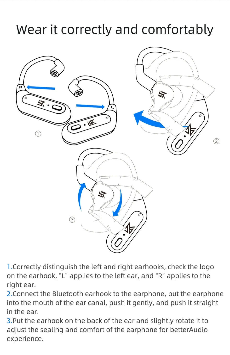 KZ AZ09 Bluetooth Ear Hook Earphones-AZ09 C PIN