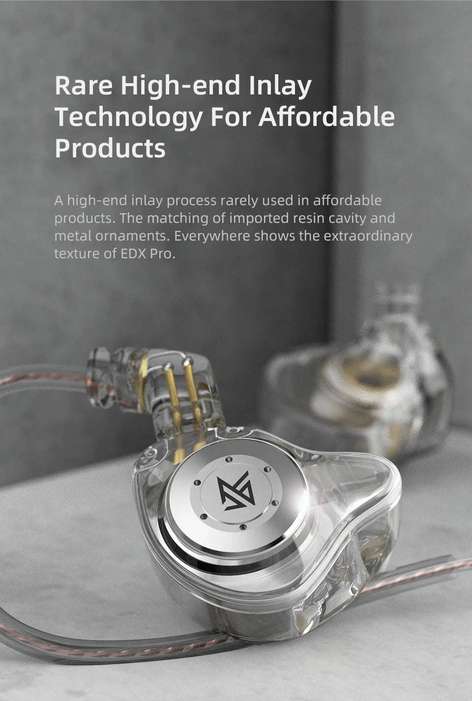 KZ EDX PRO In‑Ear Monitors-Cyan NO MIC / CHINA