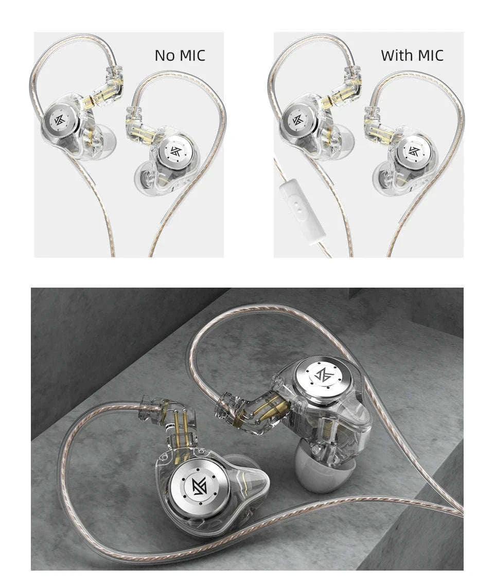 KZ EDX PRO In-Ear Monitors with Detachable Cable-Cyan NO MIC / CHINA