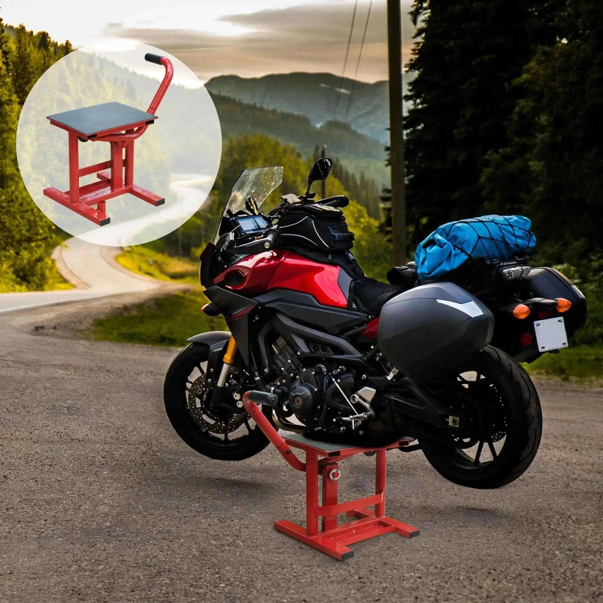 Lève-moto tout-terrain réglable 28 x 34 cm hauteur 30-40 cm-france / Red