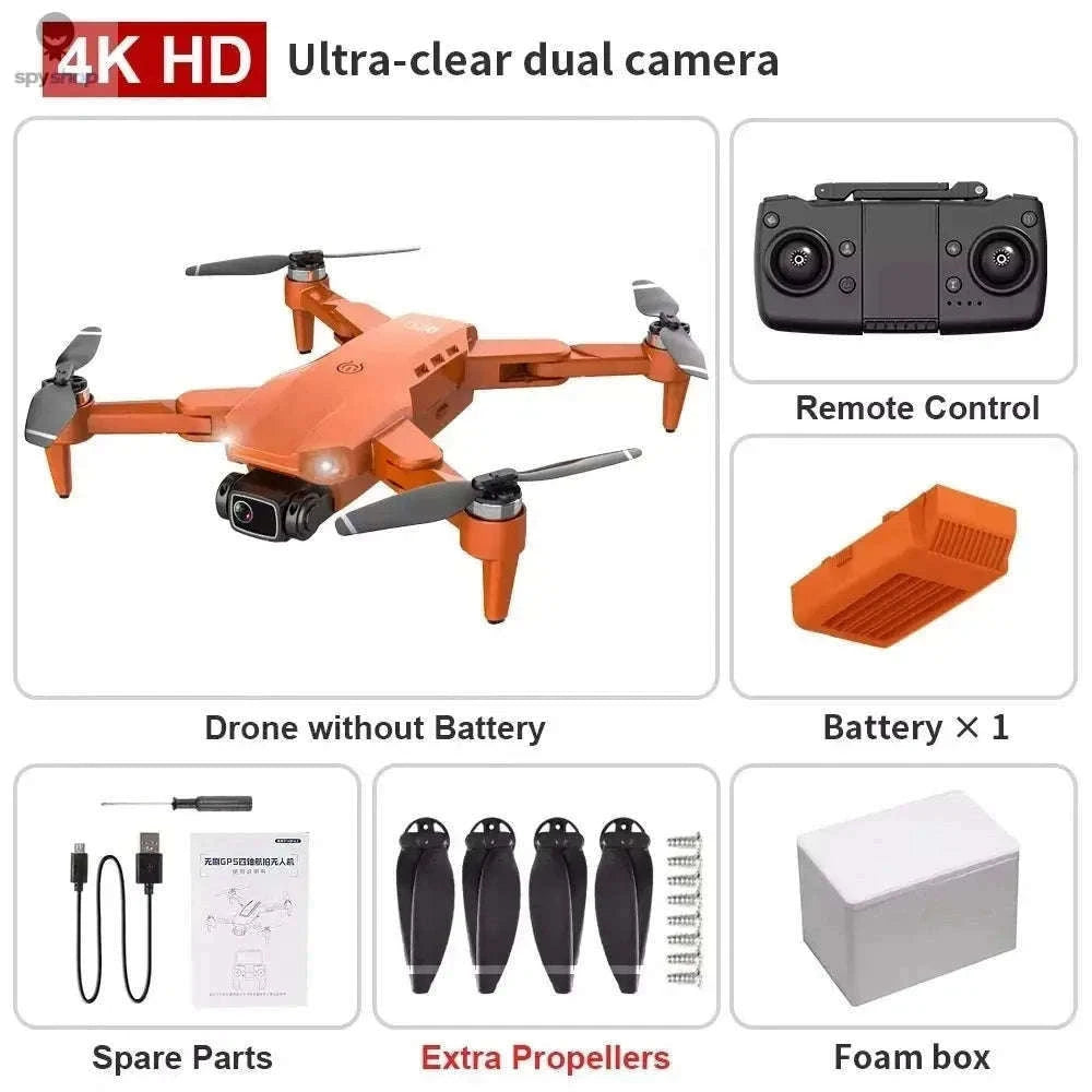 L900 Pro 4K GPS Drone with Foldable Design and FPV-Orange 1B Foambox