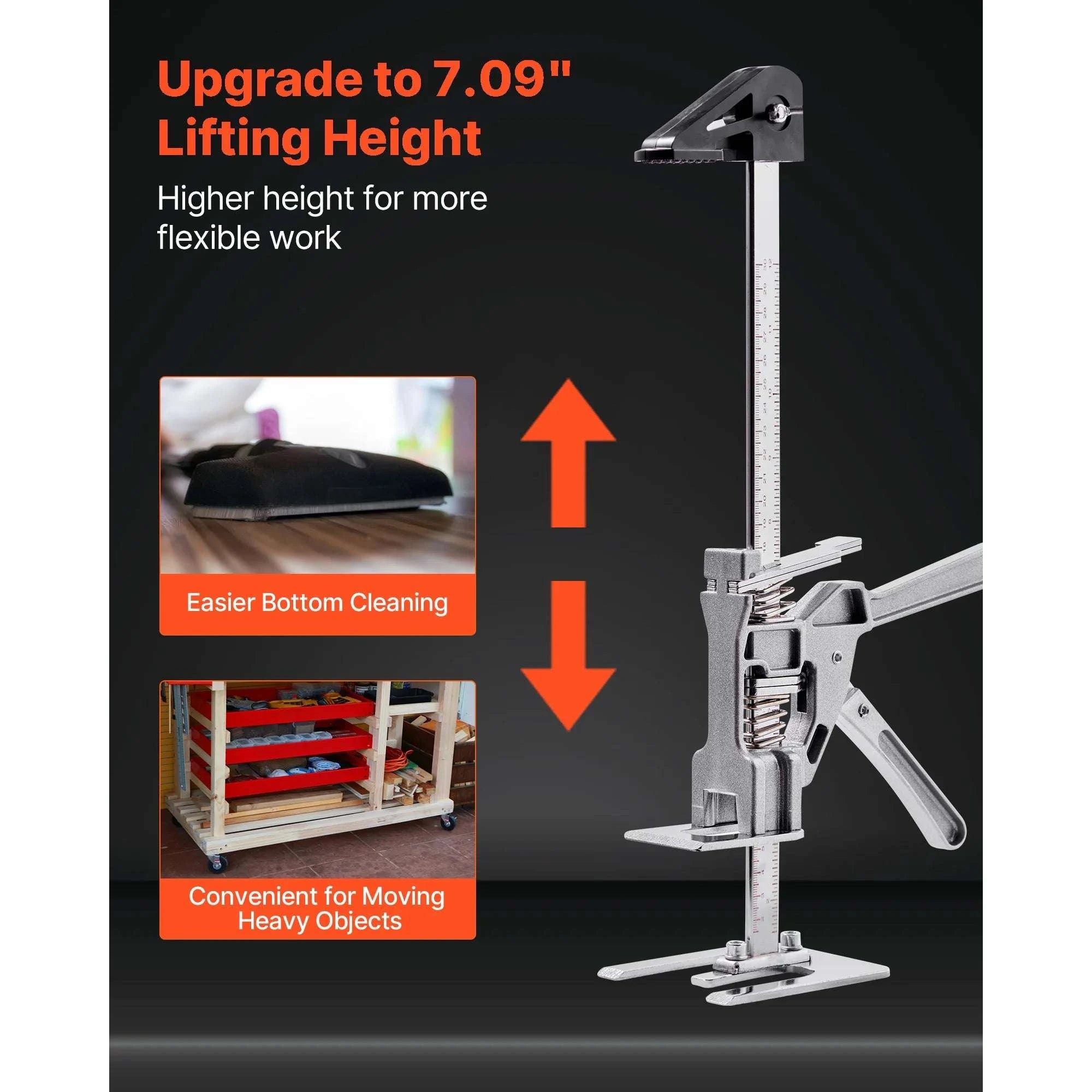Labor Saving Arm Jack 2PCS 330 lbs Capacity 7.1" Lift Tool-United States / Silver