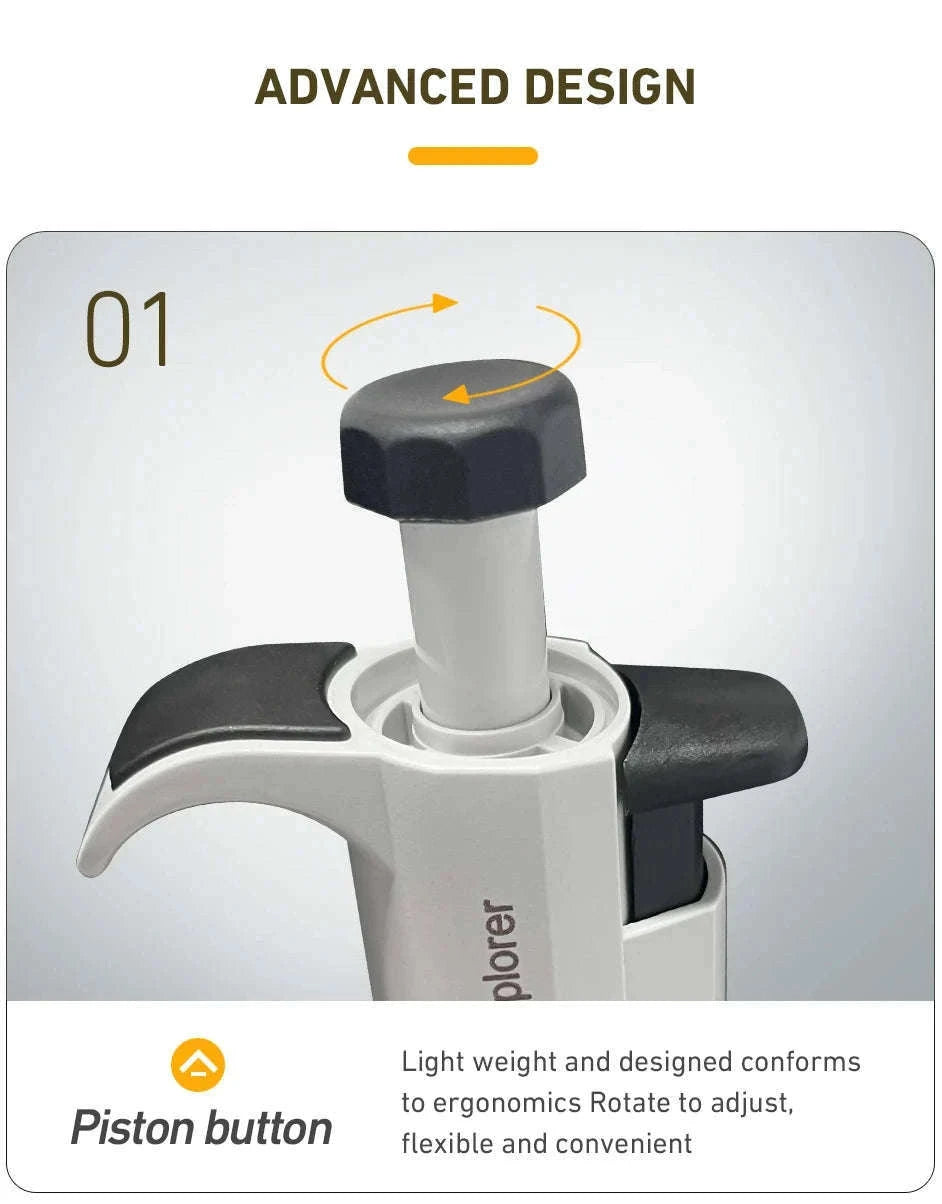 Laboratory Micro Pipette Gun, Adjustable Single Channel Pipettor-50-200ul