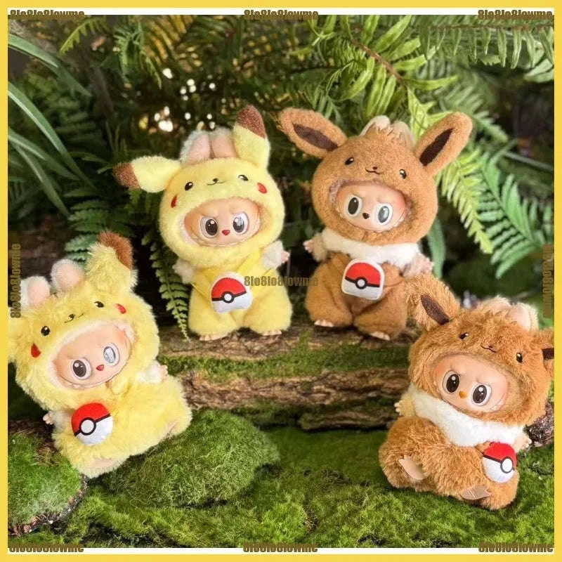 Labubu 17cm Doll Clothes Outfit Set – Cute Character Styles-Eevee / United States