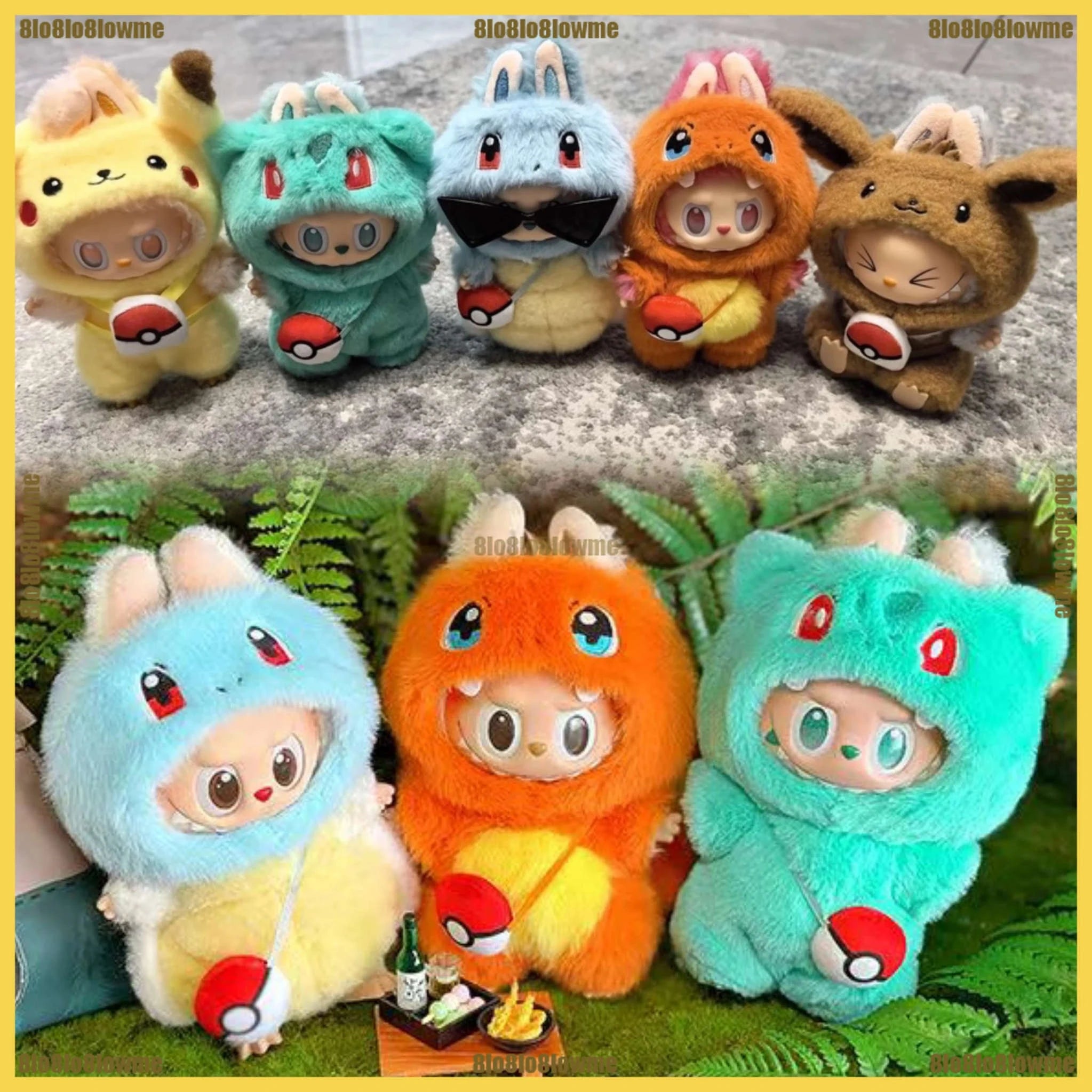 Labubu 17cm Doll Clothes Outfit Set – Cute Character Styles-Eevee / United States