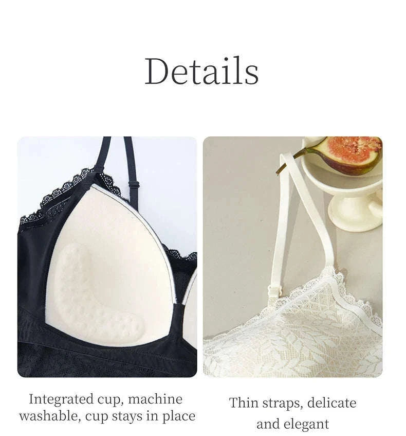 Lace Camisole Tank Top with Stretch Fit and Open Back Style-White / L