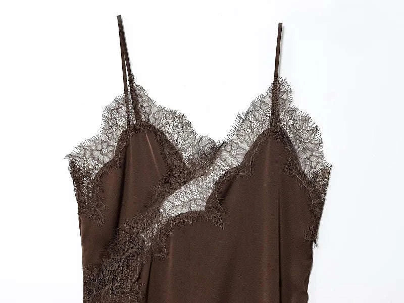 Lace Slip Mini Dress-Lace Dress / XS