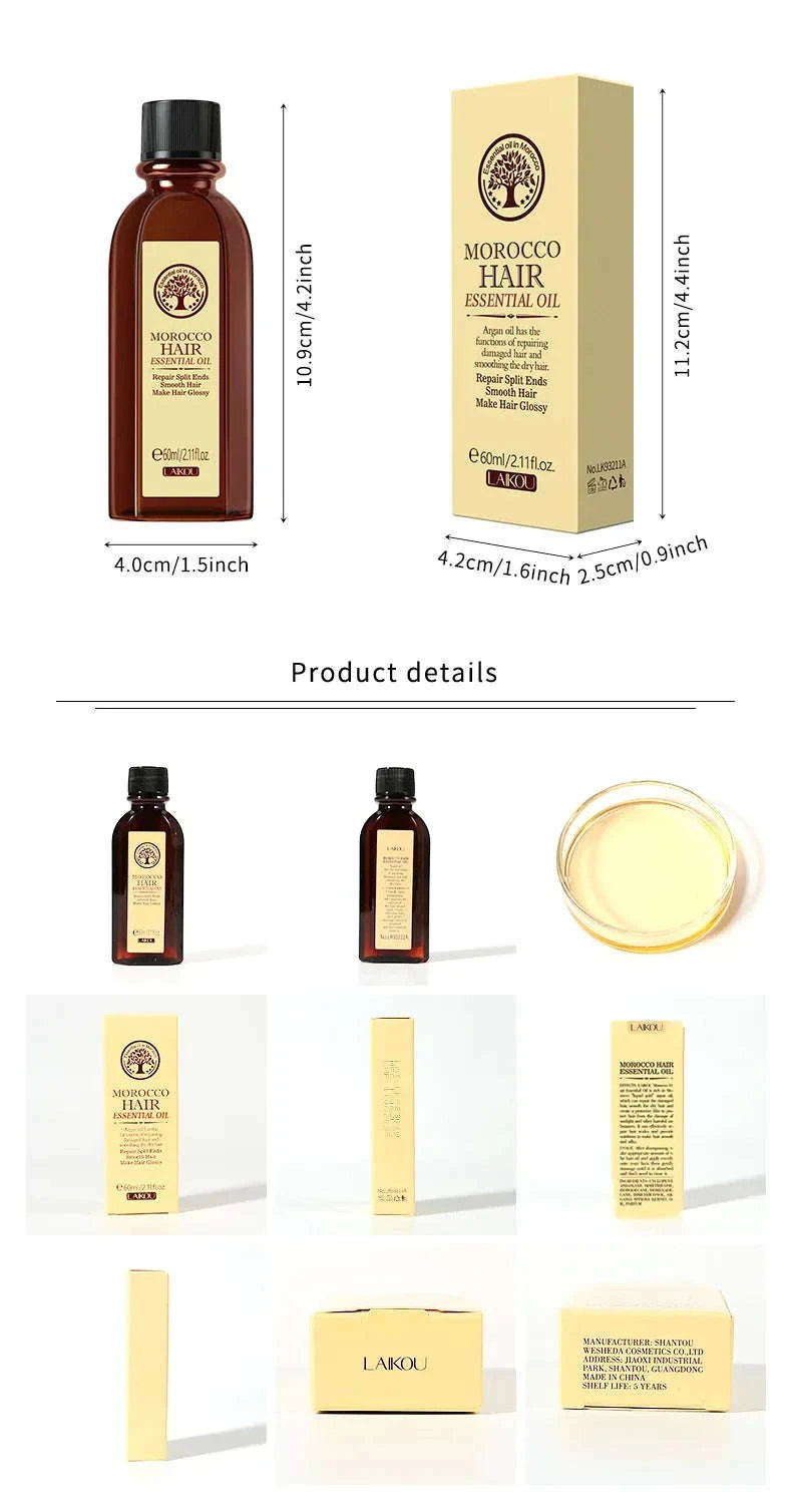LAIKOU Moroccan Argan Hair Essence Oil 60ml-60ml