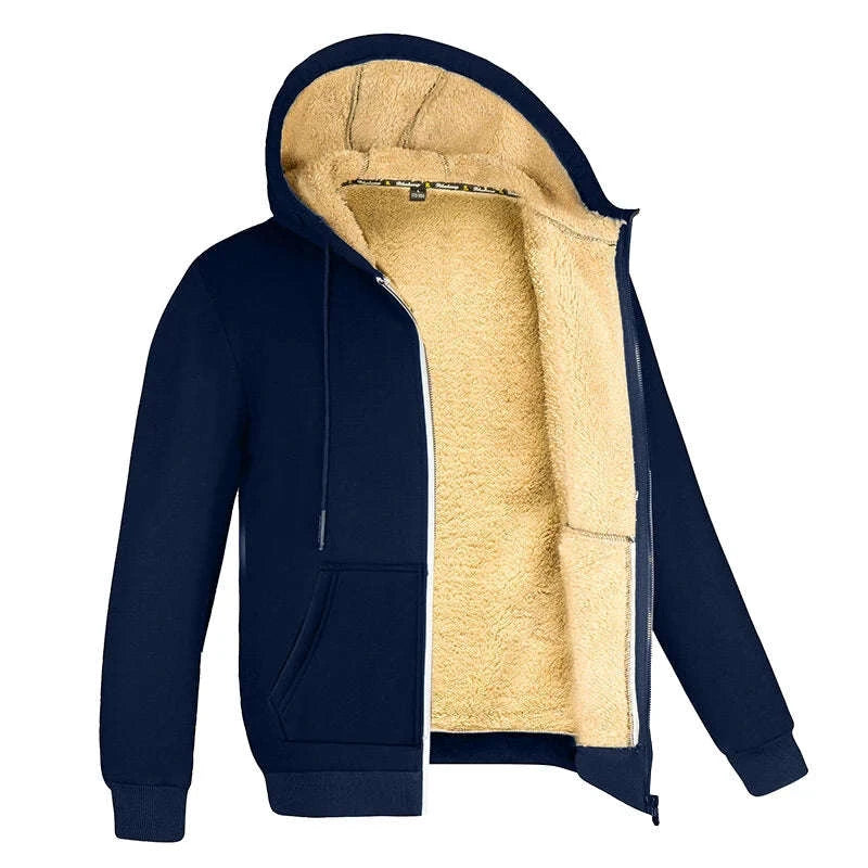 Lambswool Hoodie Jacket-Dark Grey / XXL