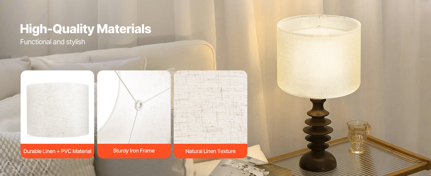 Medium Linen Drum Lamp Shade Replacement for Table Floor Lamps