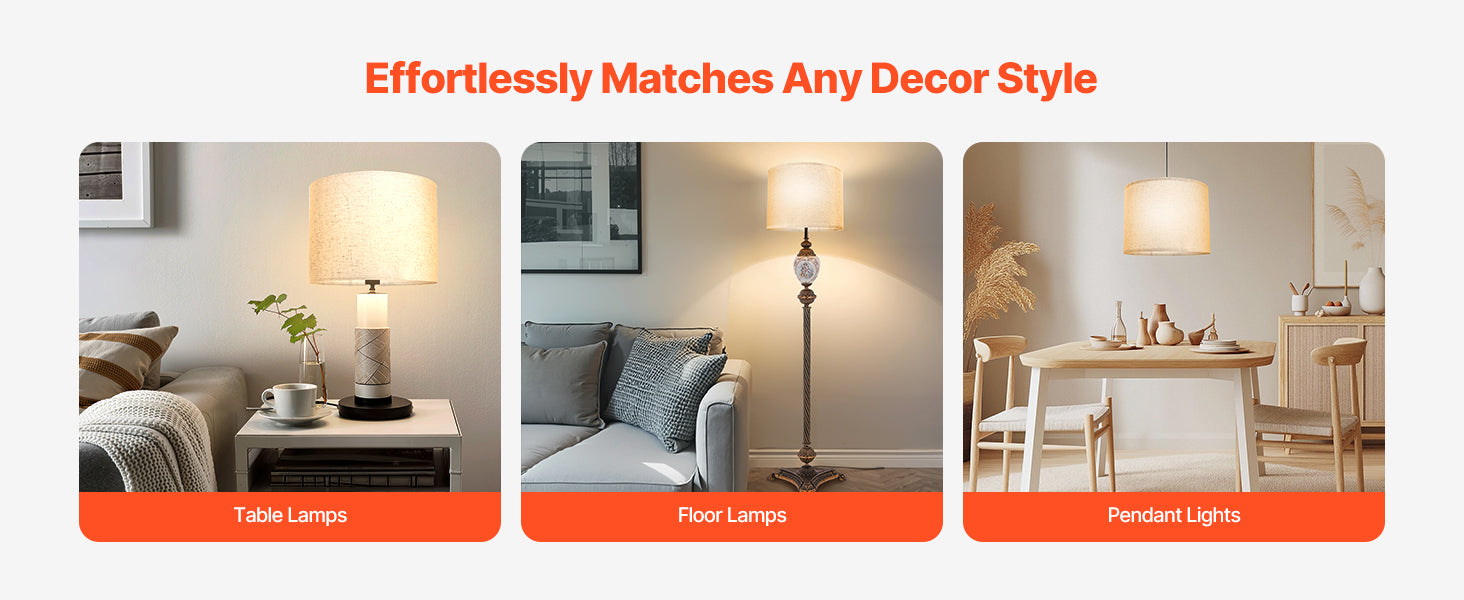 Medium Linen Drum Lamp Shade Replacement for Table Floor Lamps
