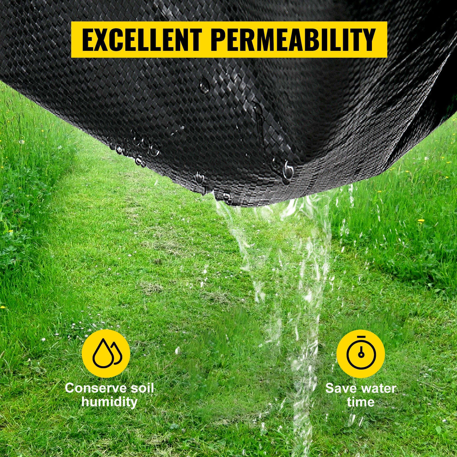 Landscape Fabric 6 ft x 300 ft Heavy Duty Weed Barrier-black / 6x300 feet / spain