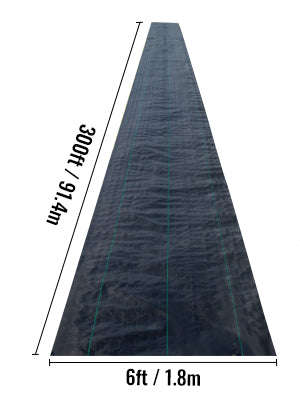 Landscape Fabric 6 ft x 300 ft Heavy Duty Weed Barrier-black / 6x300 feet / spain