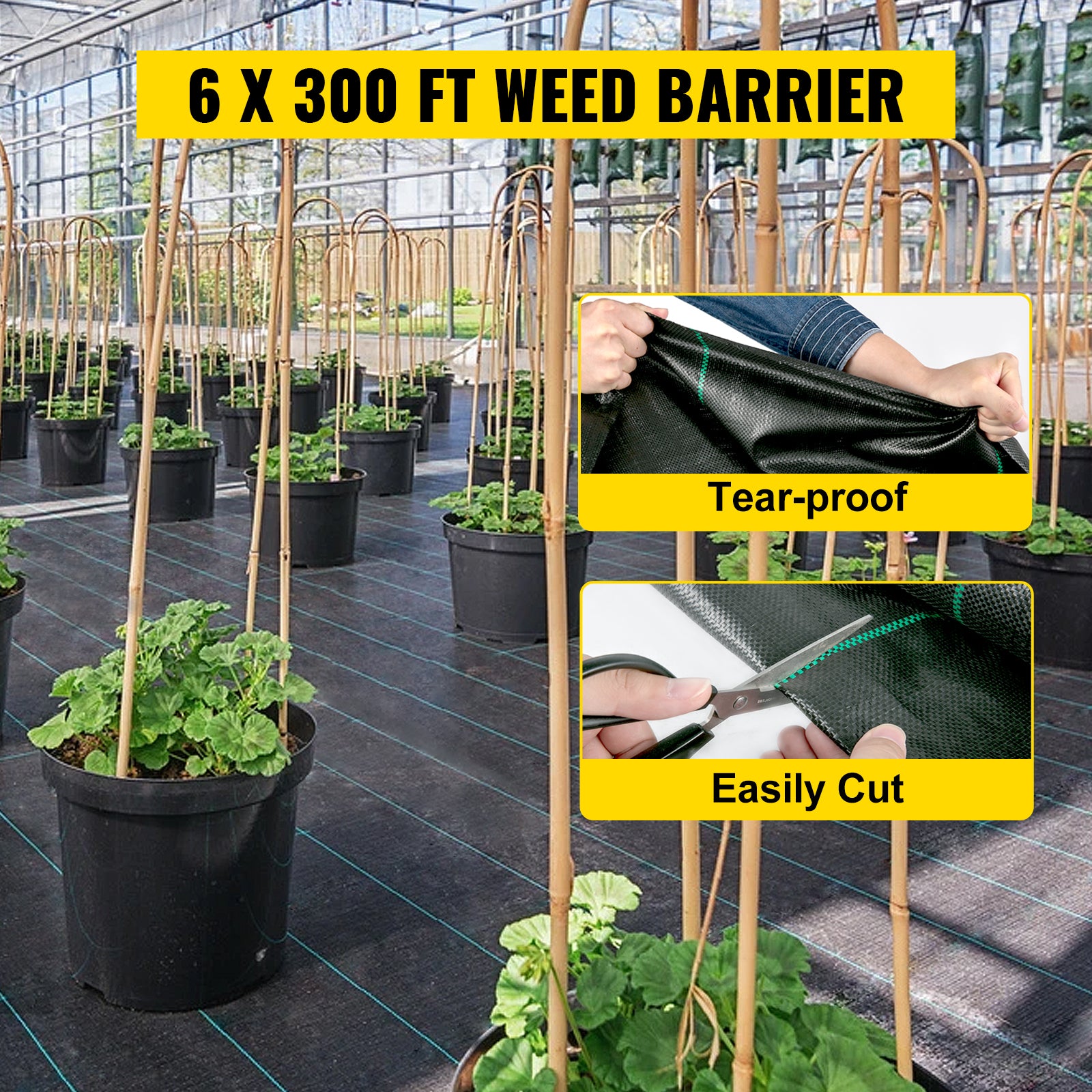 Landscape Fabric 6 ft x 300 ft Heavy Duty Weed Barrier