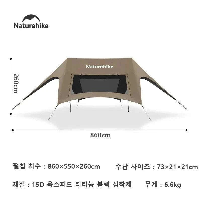 Large Camping Sun Shelter Awning 12–18 Person Waterproof Canopy-M