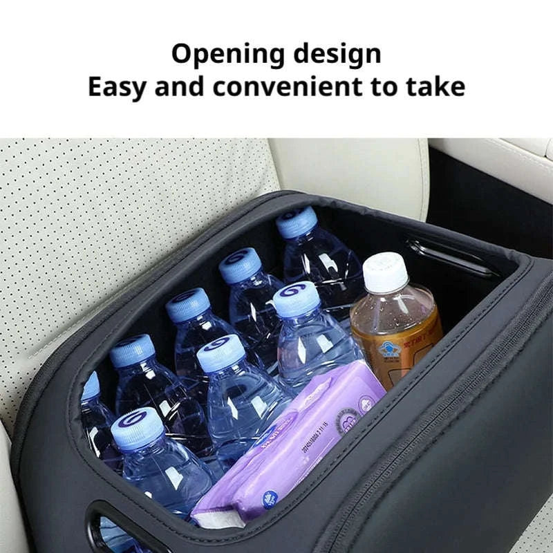 Large Capacity Car Seat Organizer with Side Opening and Mesh Pockets-Brown