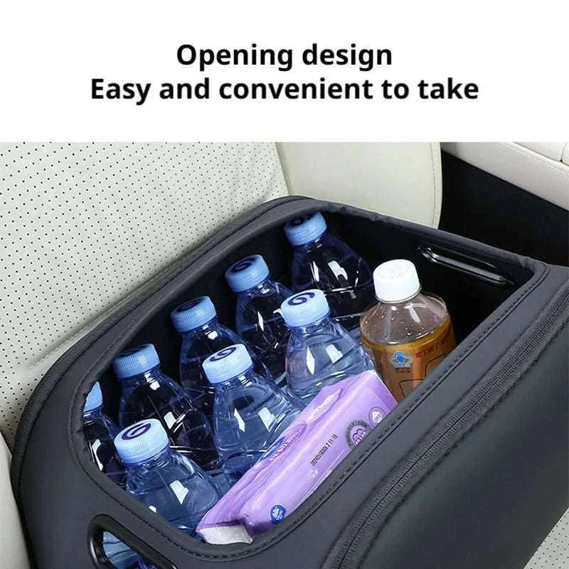 Large Capacity Car Seat Organizer with Side Opening and Mesh Pockets-Brown