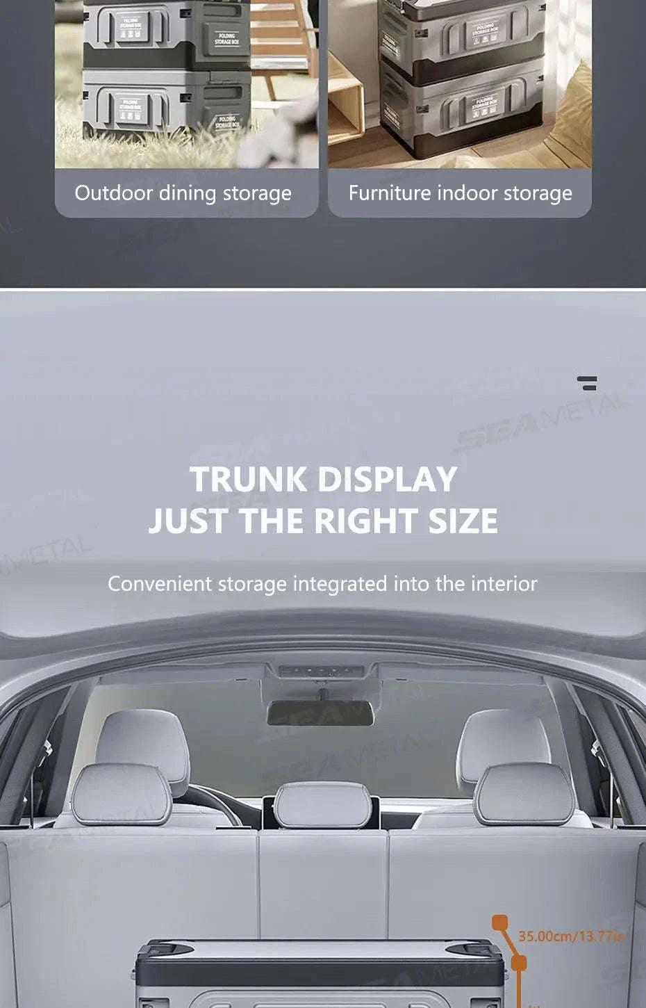 Large-Capacity Foldable Trunk Storage Box 61L-No waterproof bag