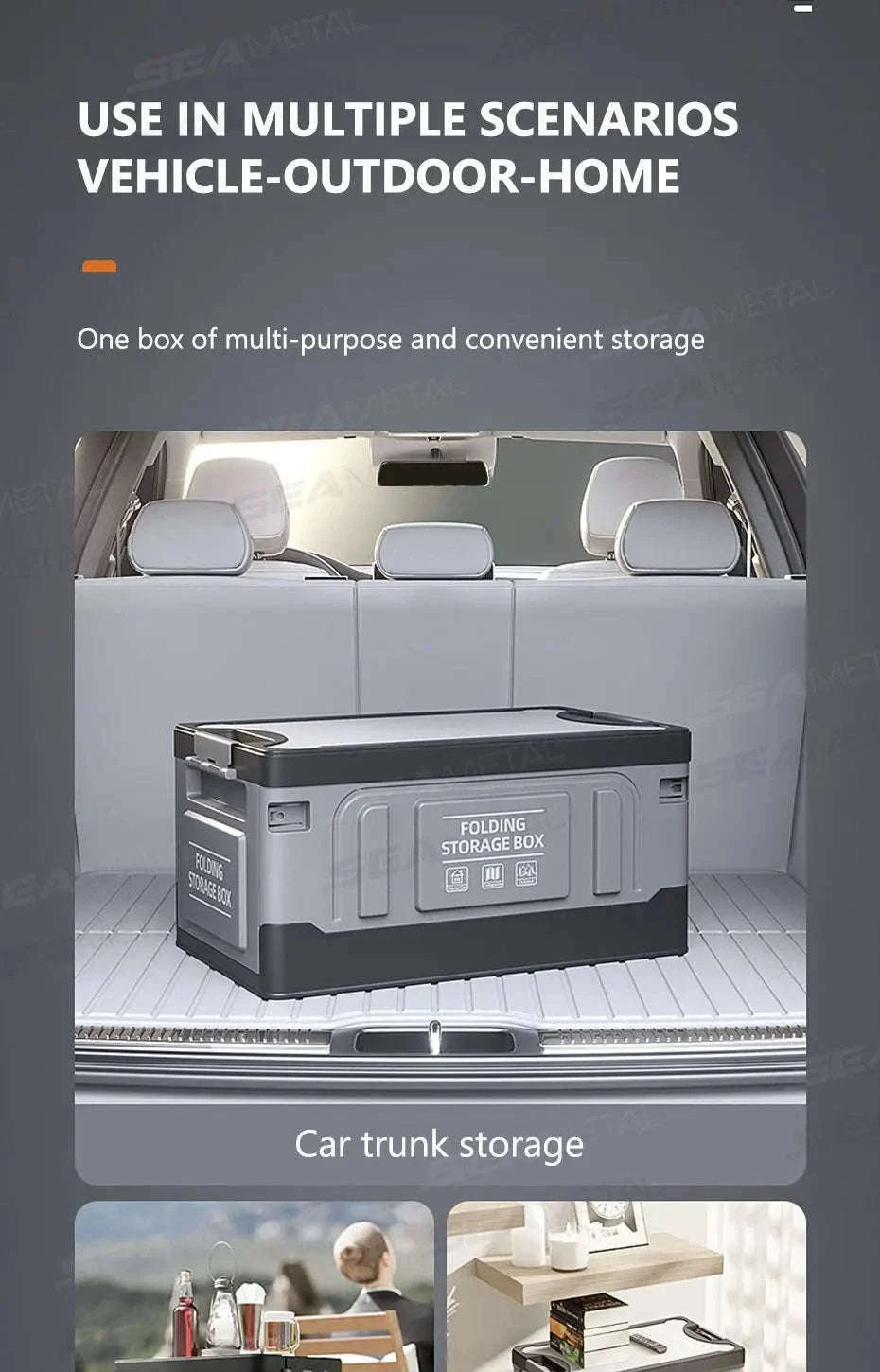 Large-Capacity Foldable Trunk Storage Box 61L-No waterproof bag