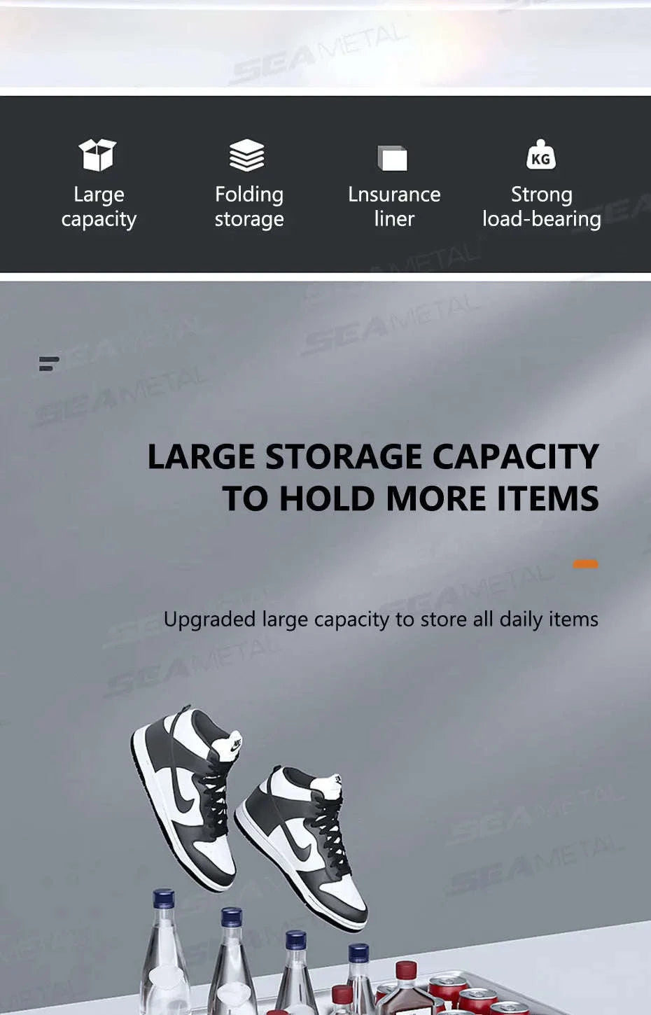 Large-Capacity Foldable Trunk Storage Box 61L-No waterproof bag