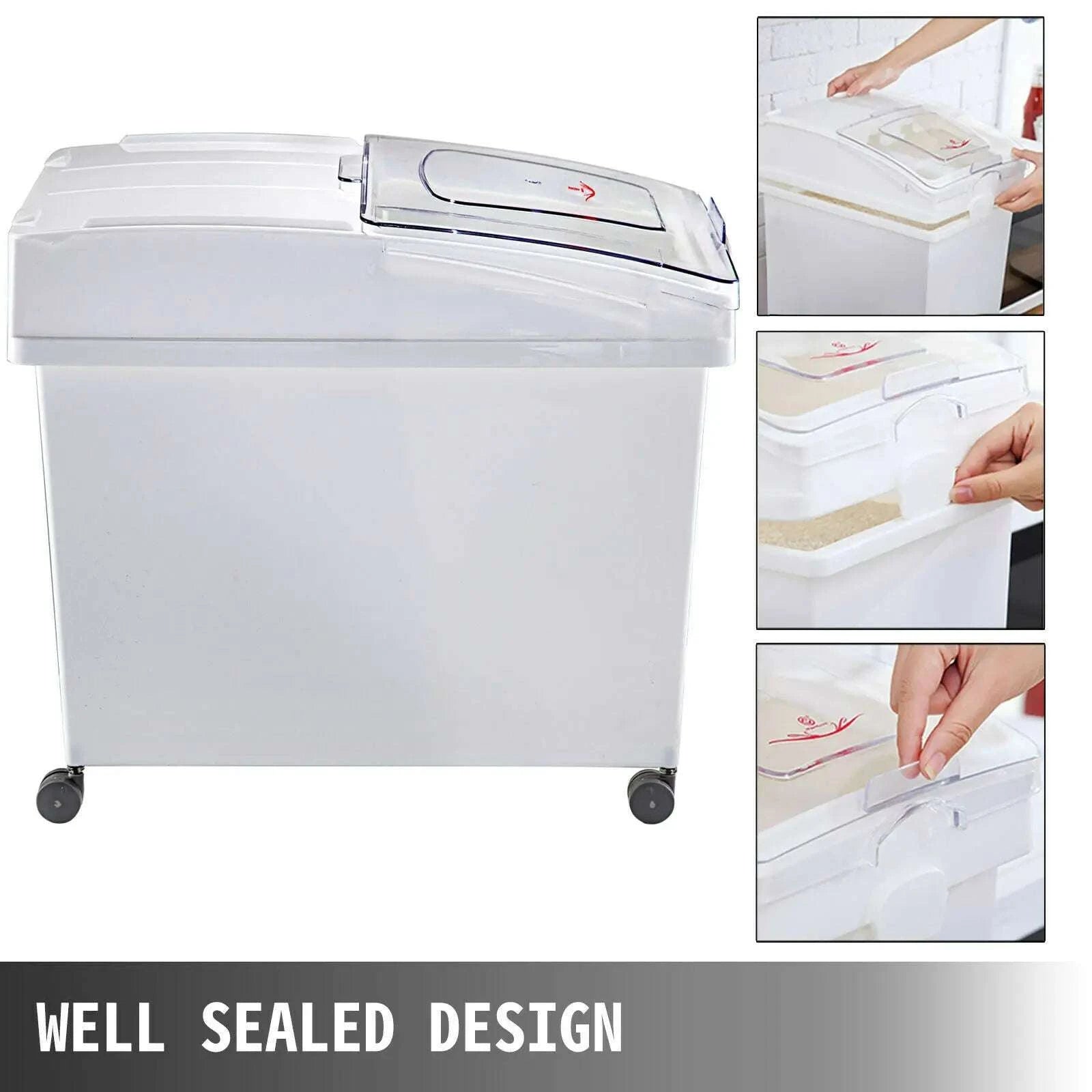 Large Capacity Ingredient Storage Bin with Wheels & Scoop-3 pack / spain