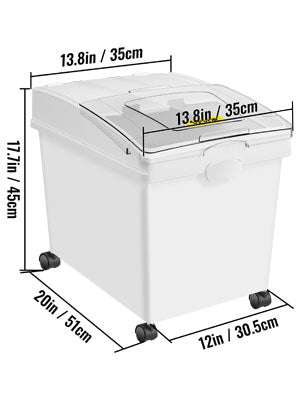 Large Capacity Ingredient Storage Bin with Wheels & Scoop-3 pack / spain