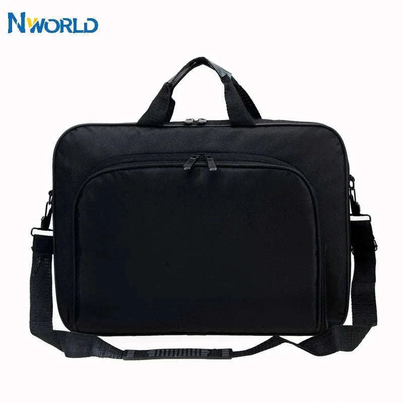 Large Capacity Laptop Briefcase 15.6"–17" Nylon Work Bag-black / 15.6inch