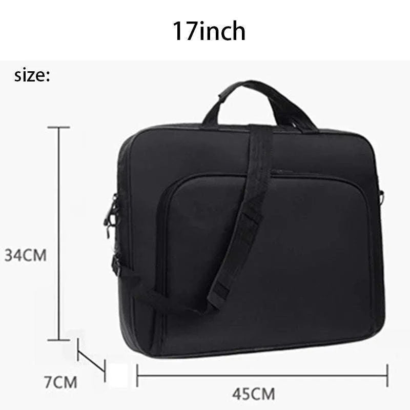 Large Capacity Laptop Briefcase 15.6"–17" Nylon Work Bag-black / 15.6inch