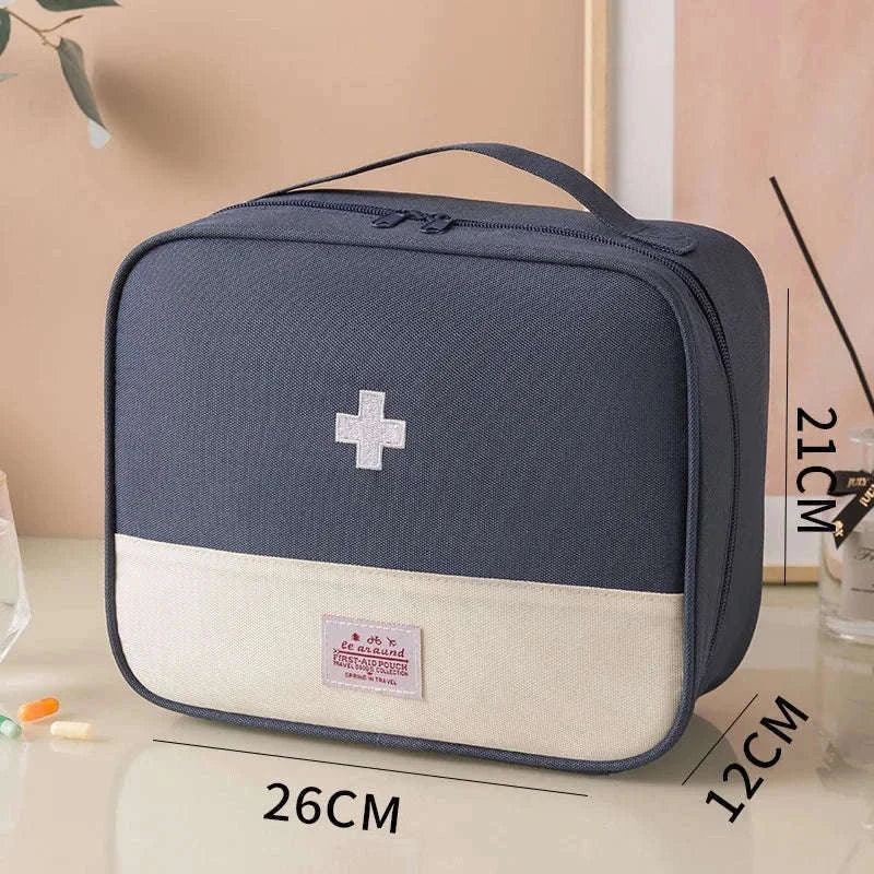 Large Capacity Medicine Bag – Portable Medical Storage Organizer-One size / Blue