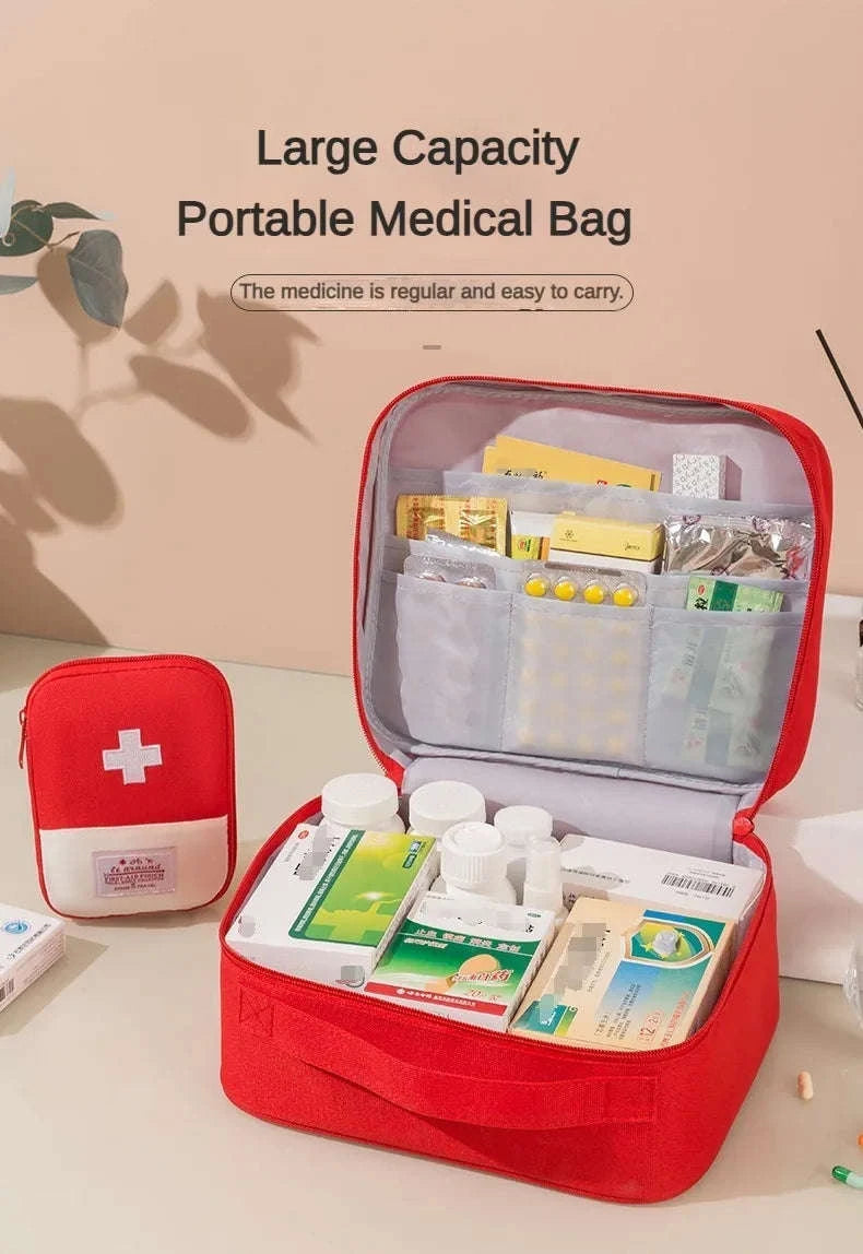 Large Capacity Medicine Bag – Portable Medical Storage Organizer-One size / Blue