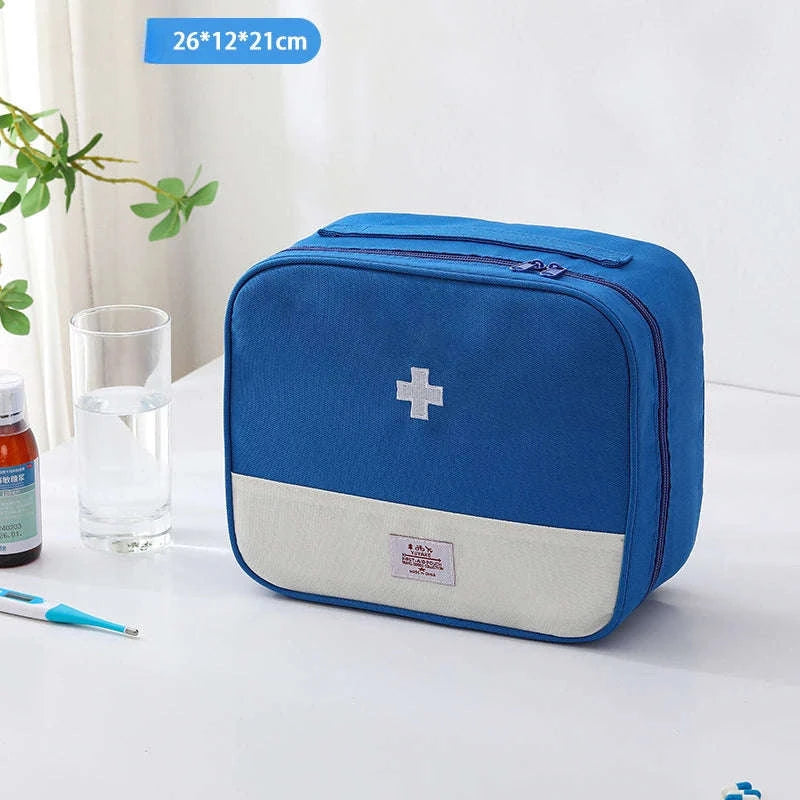 Large Capacity Medicine Bag – Portable Medical Storage Organizer-One size / Blue